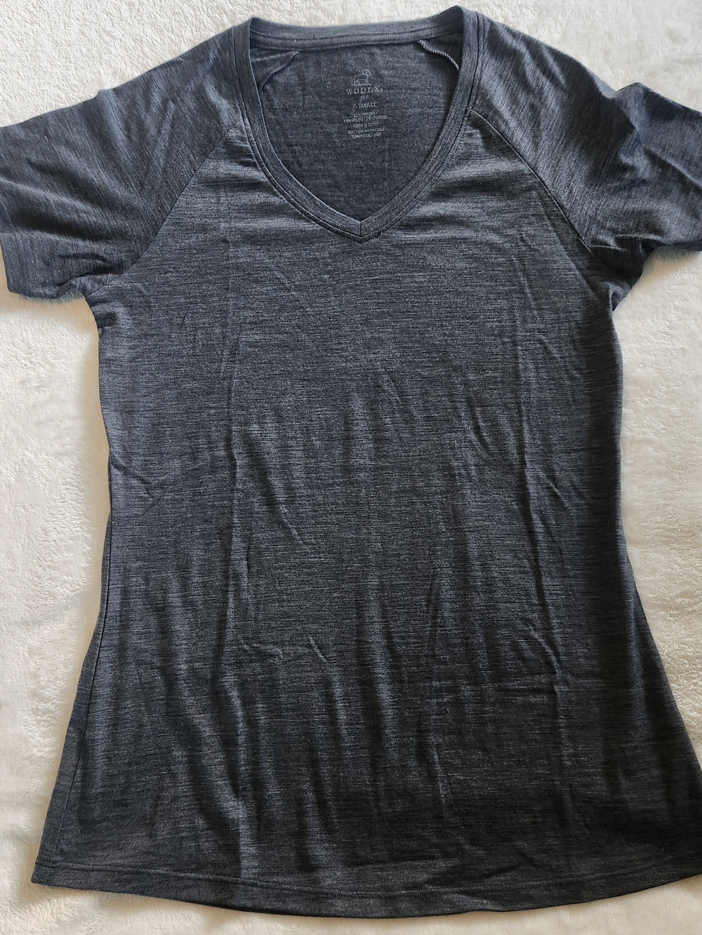 Woolx Mia V Neck Charcoal Gray Size XS